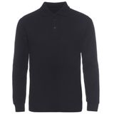 Camisa Polo Masculina Needbo, Manga Comprida, Casual, Preta, Algodão