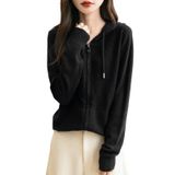 Moletom Feminino Chanyarn 100% Lã Merino, Outono E Inverno, Preto