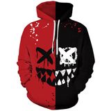 Moletom Masculino Com Capuz Chaos World Novelty Com Estampa 3d Preto E Vermelho