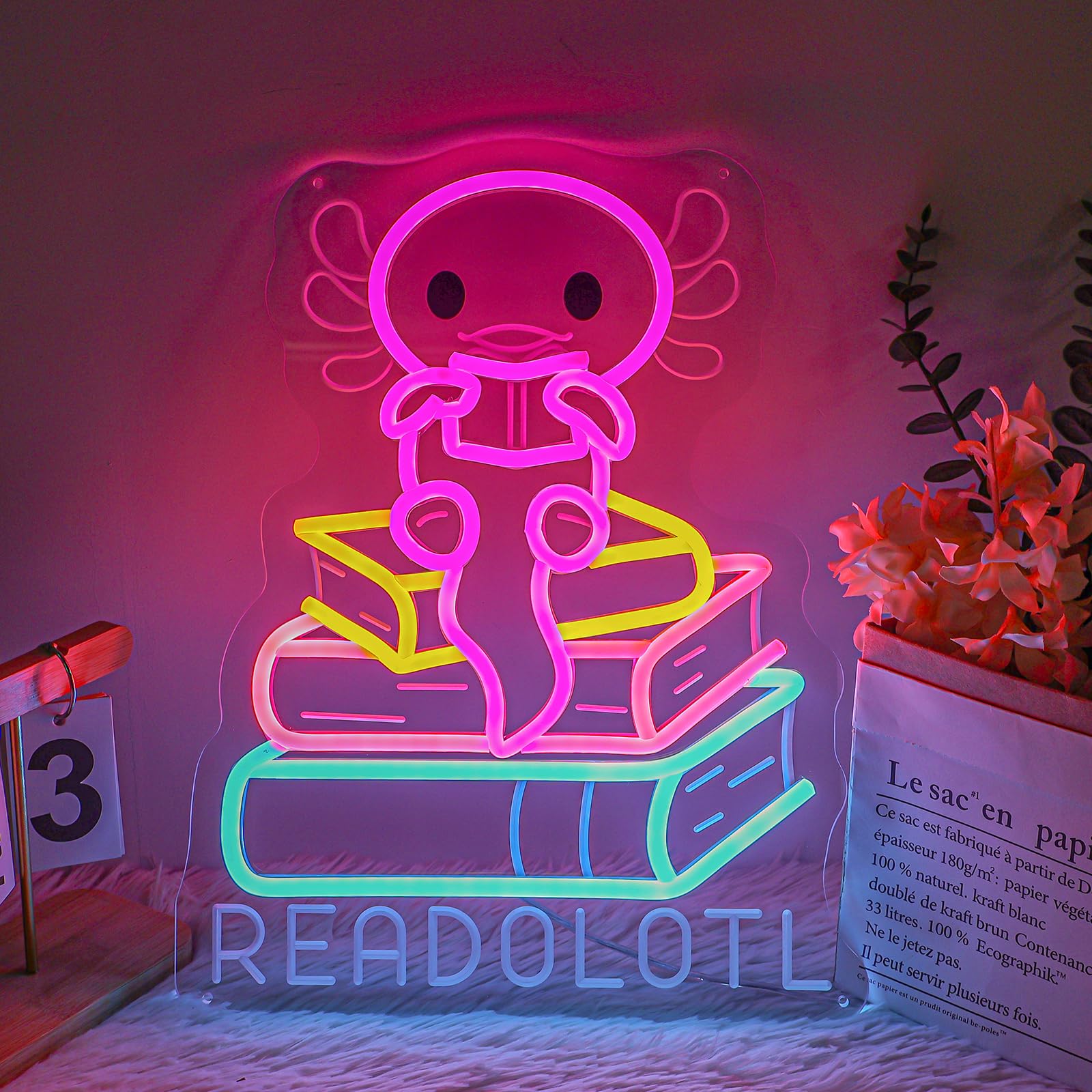 Luz Led Do Leitor Axolotl Da Neon Sign Housignz Readolotl