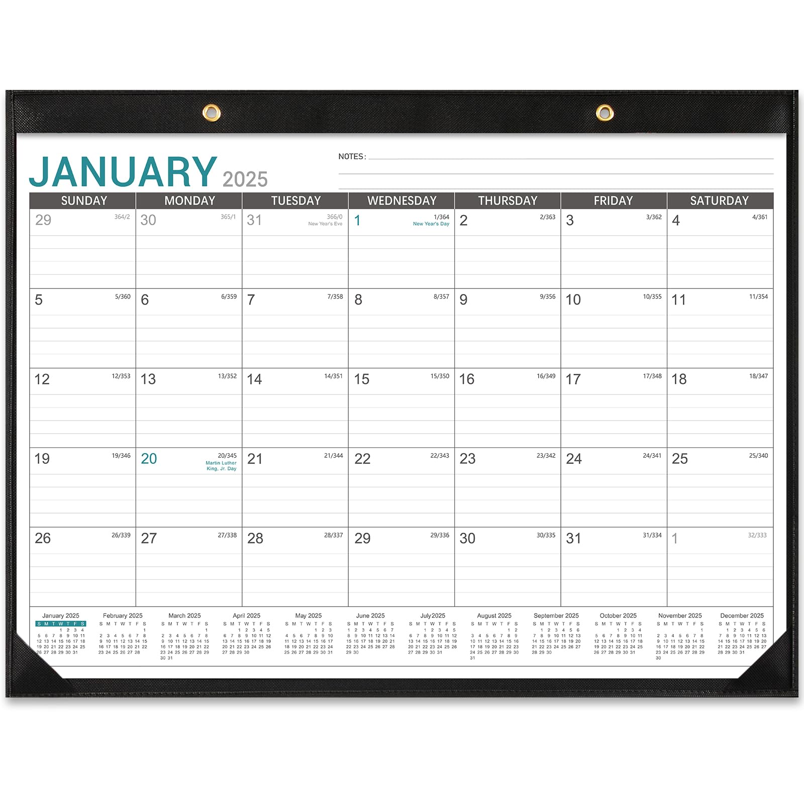 Calendário De Mesa Lortarl 2025 De Janeiro A Dezembro 22 X 17 Cm Com Protetores De Canto