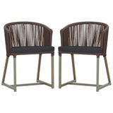 2 Cadeiras De Jantar Noronha Fendi Corda Nautica E11 Trama Marrom