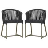 2 Cadeiras De Jantar Noronha Fendi Corda Nautica E11 Trama Preto