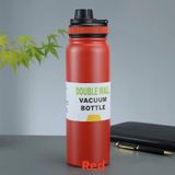 Super Garrafa Térmica 1000ml Aguá Fria 24h/quente 8h Vermelho Inox