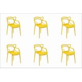 Cadeira De Jantar Allegra Pp Amarelo Rivatti Kit 6 Unidades