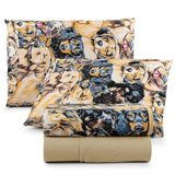 Jogo Cama Lençol Sonnet Queen Malha Estampada 100% Algodão 4