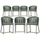 7 Cadeiras De Jantar Área Noronha Fendi E8 Trama Original Verde