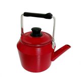 Chaleira De Alumínio Batido Fundido 1.7l Vermelha Craqueada