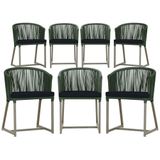 7 Cadeiras De Jantar Área Noronha Fendi E12 Trama Original Verde