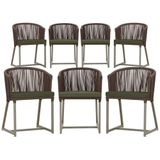 7 Cadeiras De Jantar Área Noronha Fendi E13 Trama Original Marrom