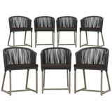 7 Cadeiras De Jantar Área Noronha Fendi E9 Trama Original Preto