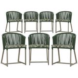 7 Cadeiras De Jantar Área Noronha Fendi E5 Trama Original Verde