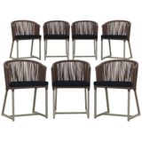7 Cadeiras De Jantar Área Noronha Fendi E12 Trama Original Marrom