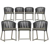 7 Cadeiras De Jantar Área Noronha Fendi E8 Trama Original Preto