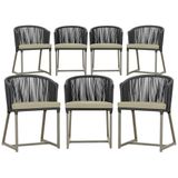 7 Cadeiras De Jantar Área Noronha Fendi E7 Trama Original Preto