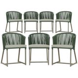 7 Cadeiras De Jantar Área Noronha Fendi E3 Trama Original Verde