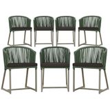 7 Cadeiras De Jantar Área Noronha Fendi E9 Trama Original Verde