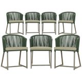7 Cadeiras De Jantar Área Noronha Fendi E7 Trama Original Verde