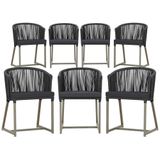 7 Cadeiras De Jantar Área Noronha Fendi E11 Trama Original Preto