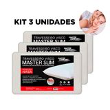 Kit 3 Travesseiro Nasa Viscoelástico Master Slim Sono