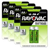 Pilhas Aa Recarregáveis 1350mah Rayovac 4 Cart - 08 Unidades