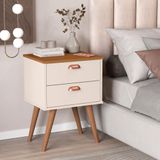 Mesa Apoio 2 Gavetas Lanciano Off White Nature
