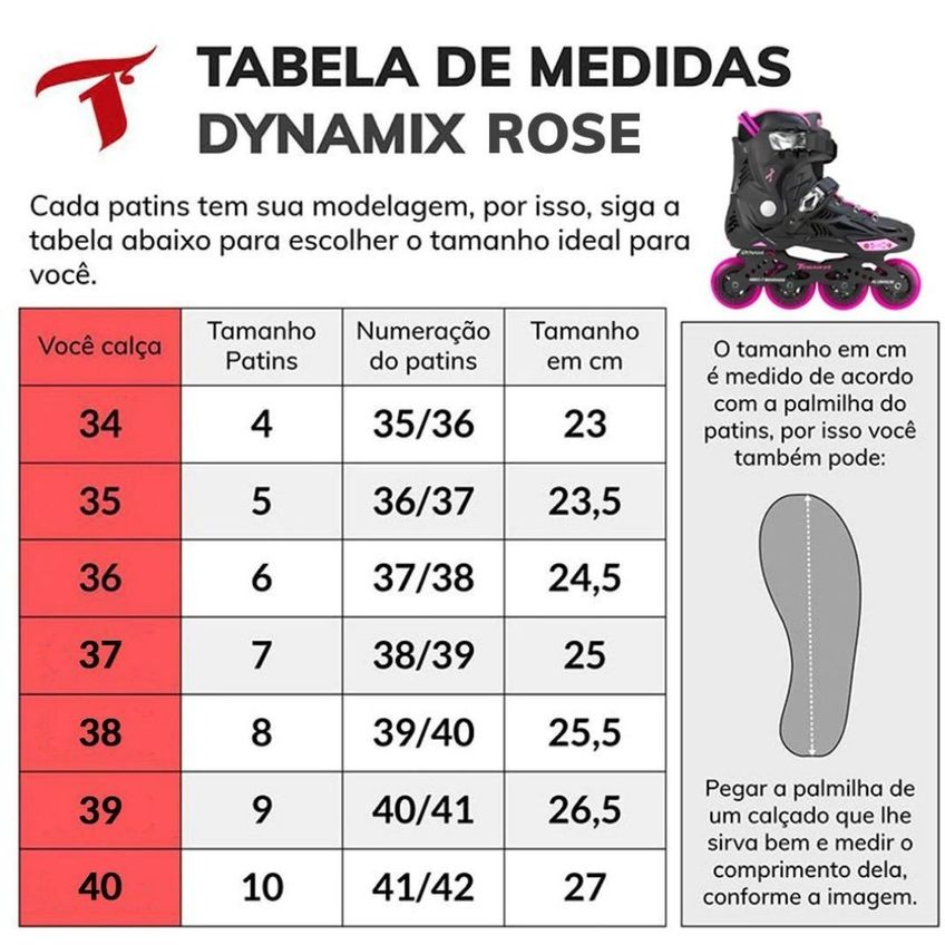 Patins Dynamix Pink Inline Freestyle Traxart (par) - imagem 5