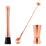 Kit Bar Iniciante 7 Bartender 3 Peças Rosé