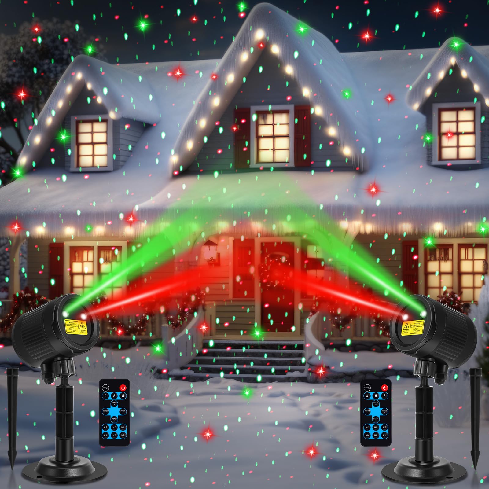 Luzes De Projetor Laser De Natal Honoson Rgb Outdoor X2