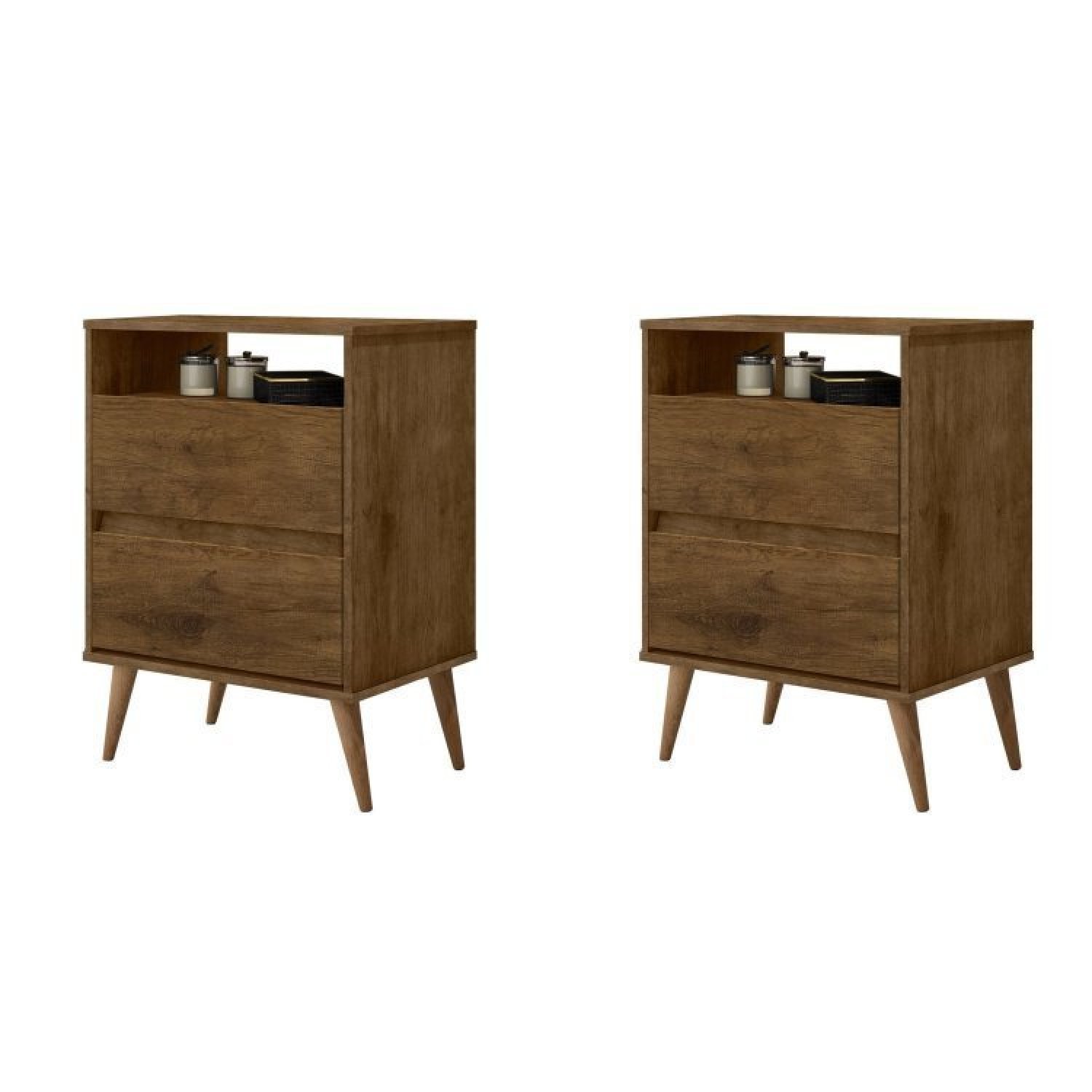 Mesas De Cabeceira 2 Gavetas Lotus Jequitiba