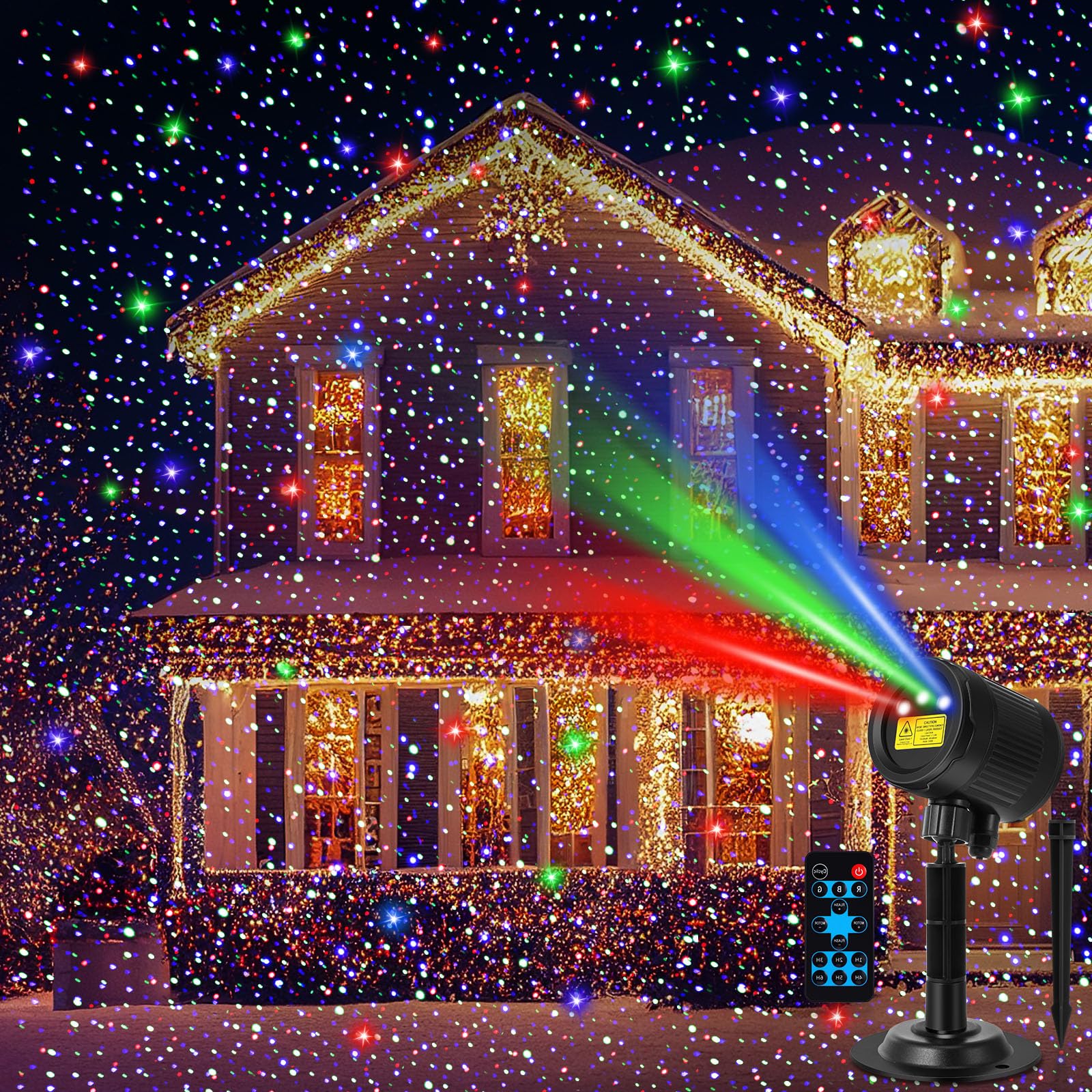 Luzes De Projetor Laser De Natal Honoson Rgb Waterproof