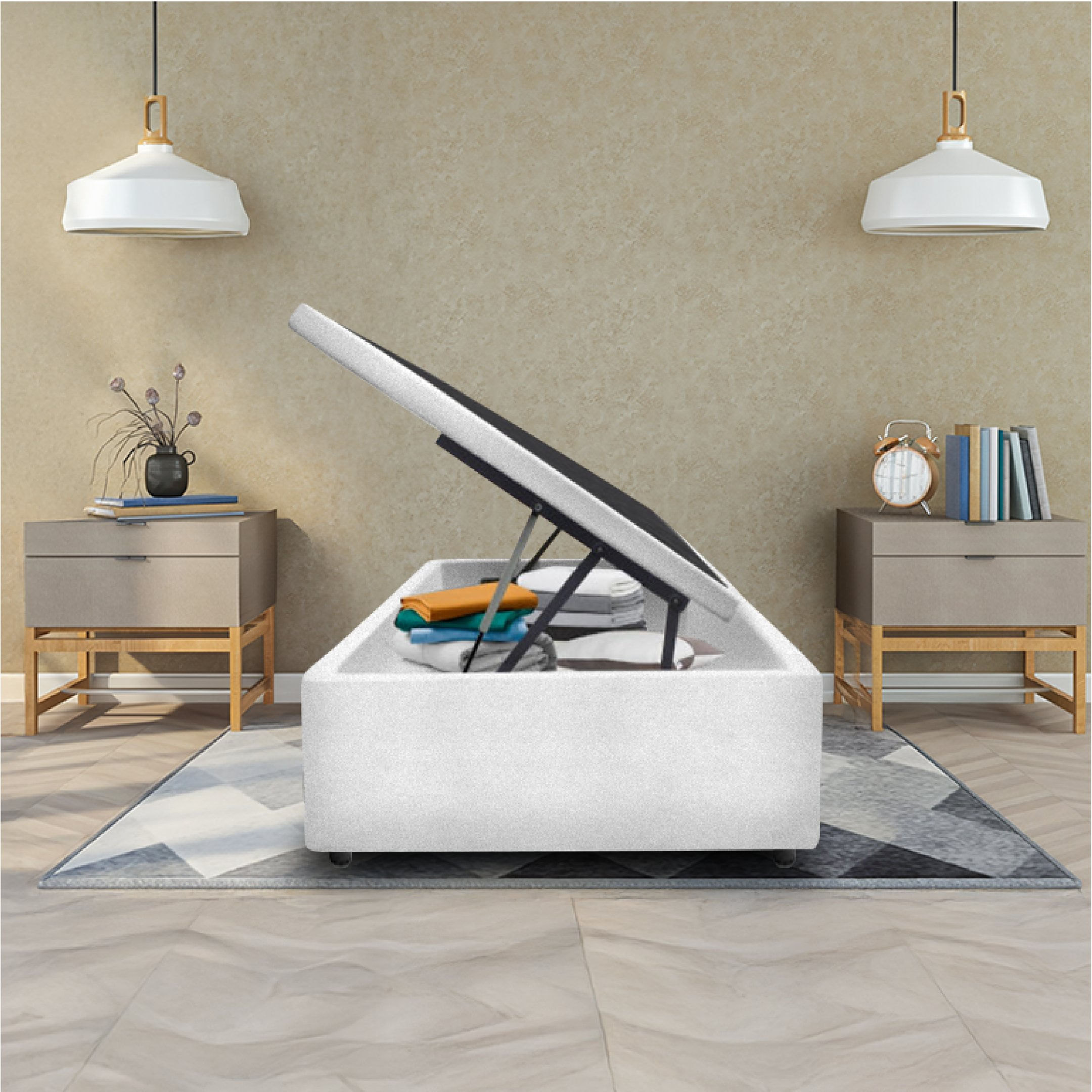 Base Box Baú Basic Al Solteirão Yescasa Provença Cinza