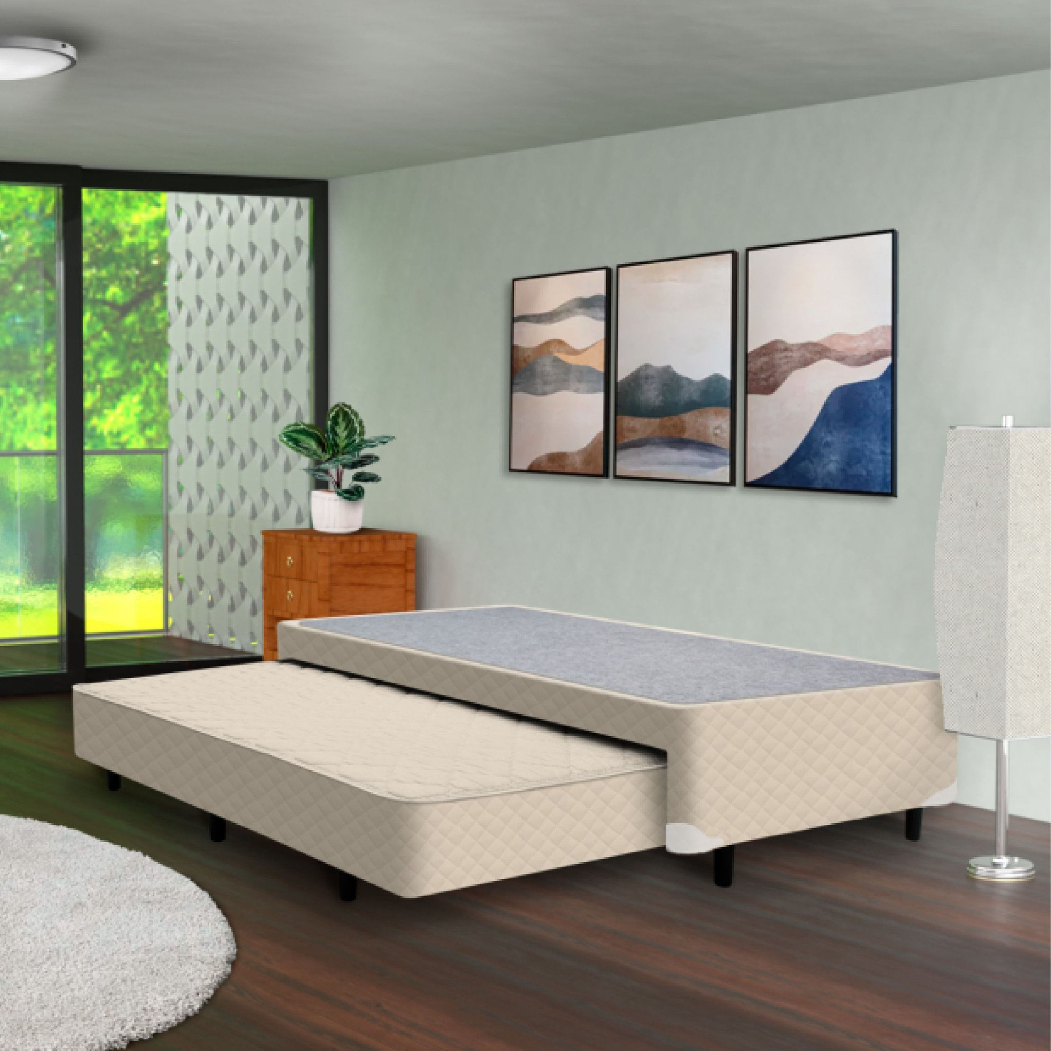 Base Box Bicama Molejo Basic Solteirão Yescasa Tela 300 Branco