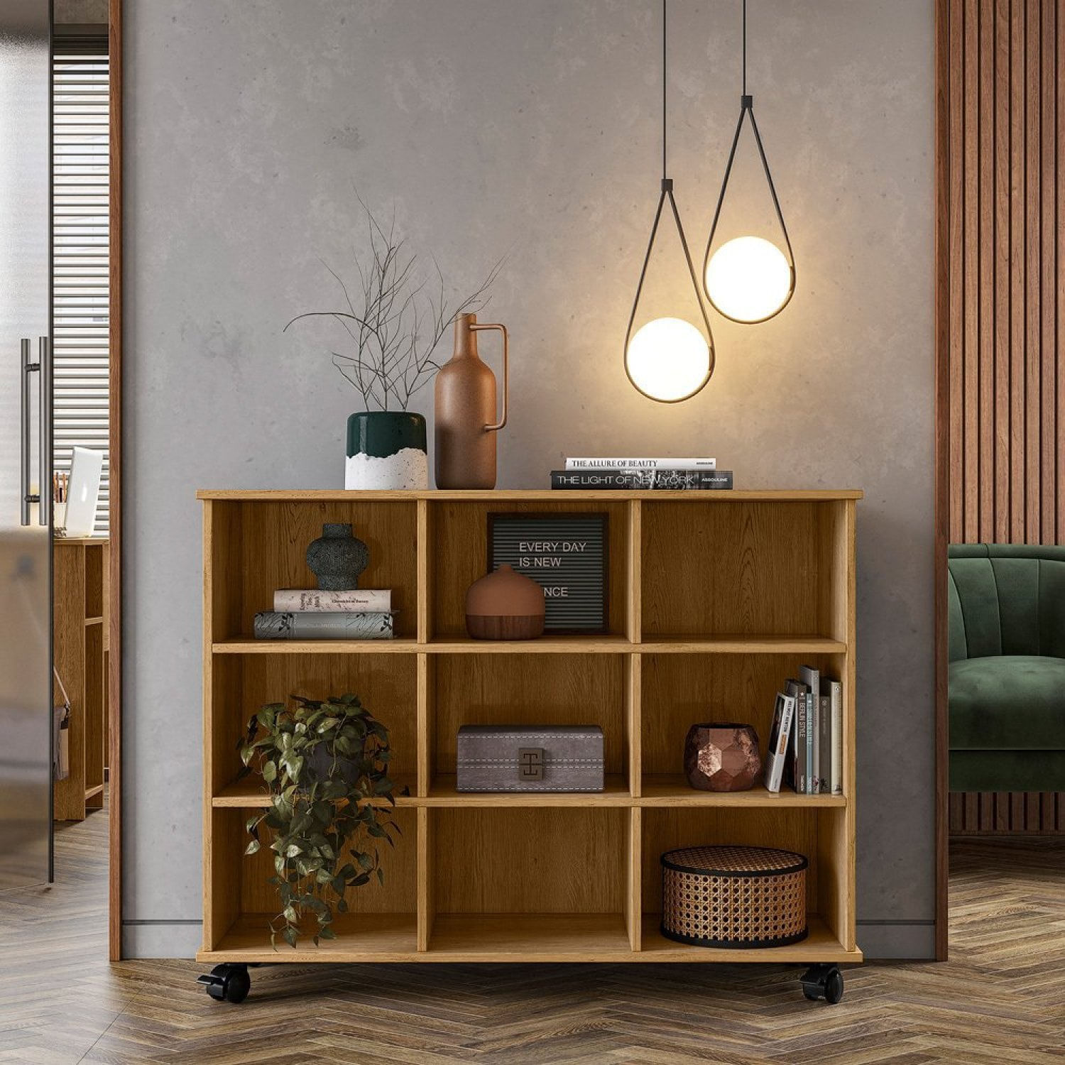 Nicho Organizador Para Sala De Estar 3x3 108cm Freijo Toq