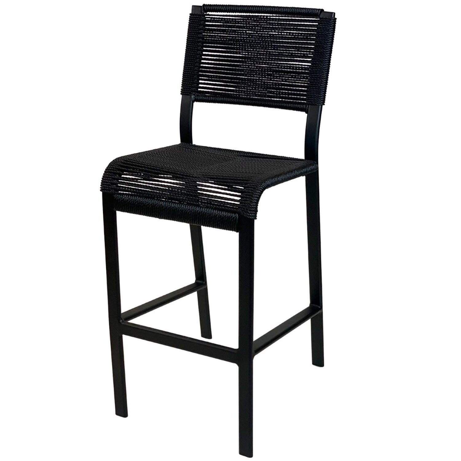 Banqueta Alta De Alumínio Ibiza 70cm Preto