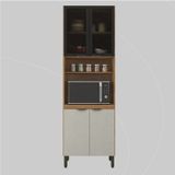 Paneleiro | 2 Portas Vidro Fumê Firenze Amêndola Touch/nude Prime Tx