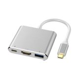 Adaptador De Hub Usb C Thunderbolt 3 Em 1 Hdmi 4k Para Macbook
