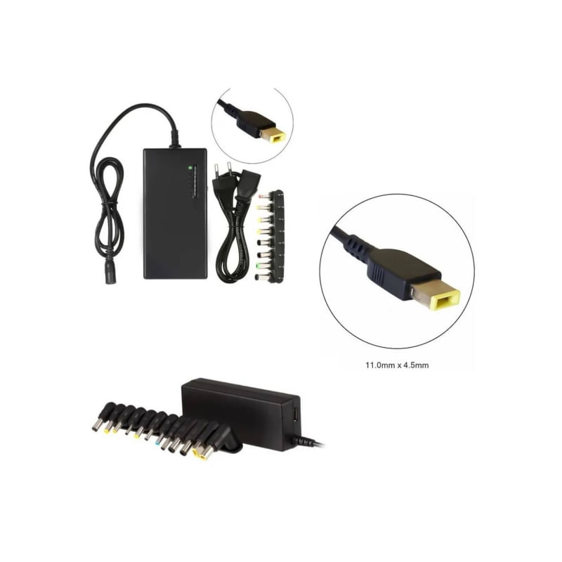 Carregador Universal Para Notebook Lenovo 12v A 24v Com 8 Conectores
