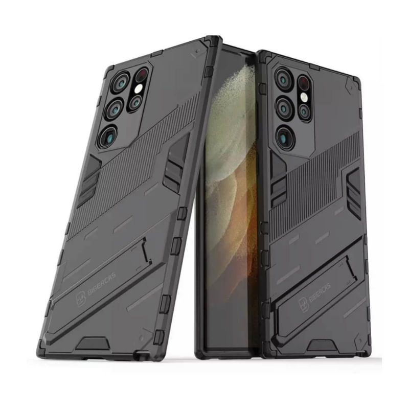 Capa Antidetonante Para Samsung S22 Ultra Em Cinza Escuro