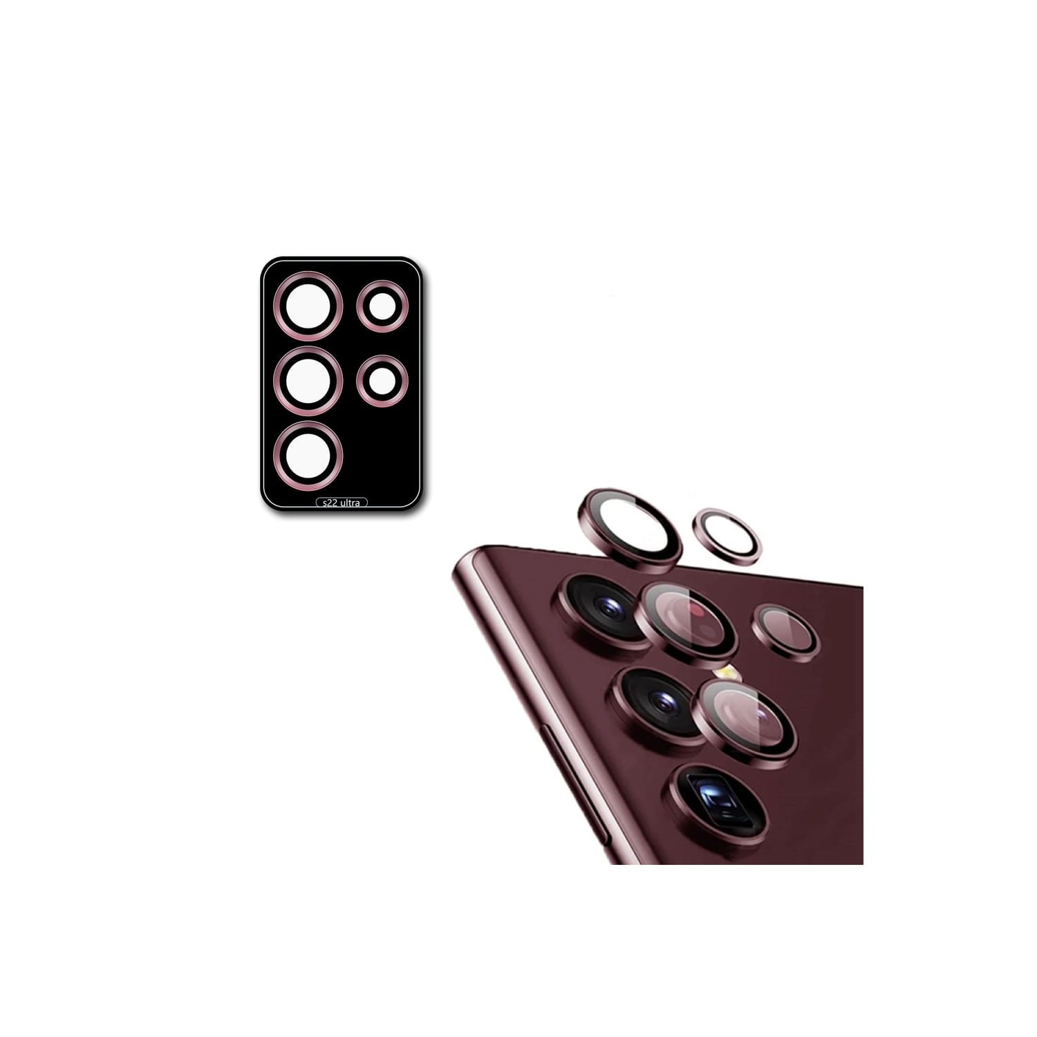 Protetor De Lente De Câmera Samsung S22 Ultra 5g Roxo (pacote Com 5)