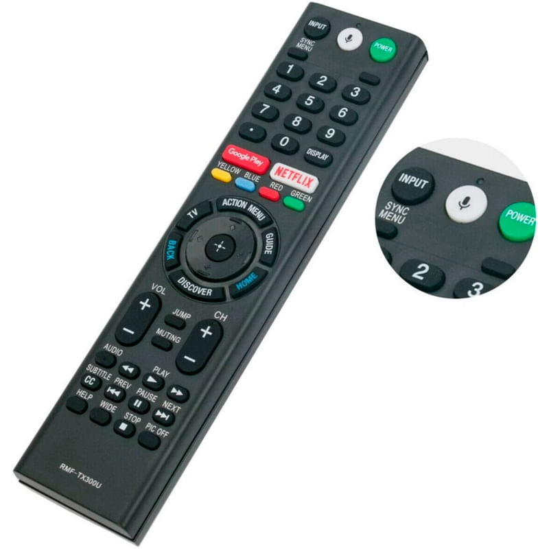 Controle Remoto Compatível Com Sony Smart Tv Com Microfone