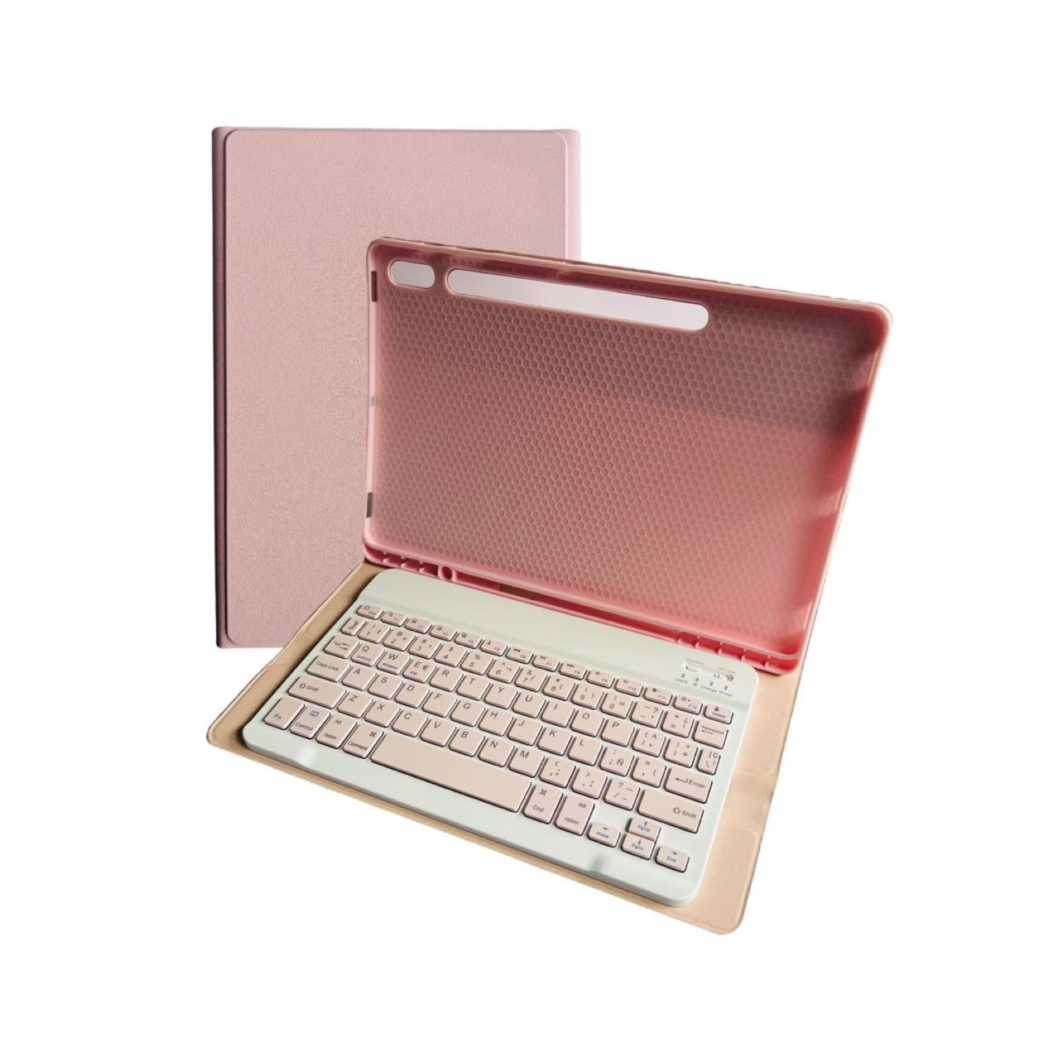 Capa De Teclado Samsung S9 Plus/s9 Fe+ Com Compartimento Para Lápis Rosa
