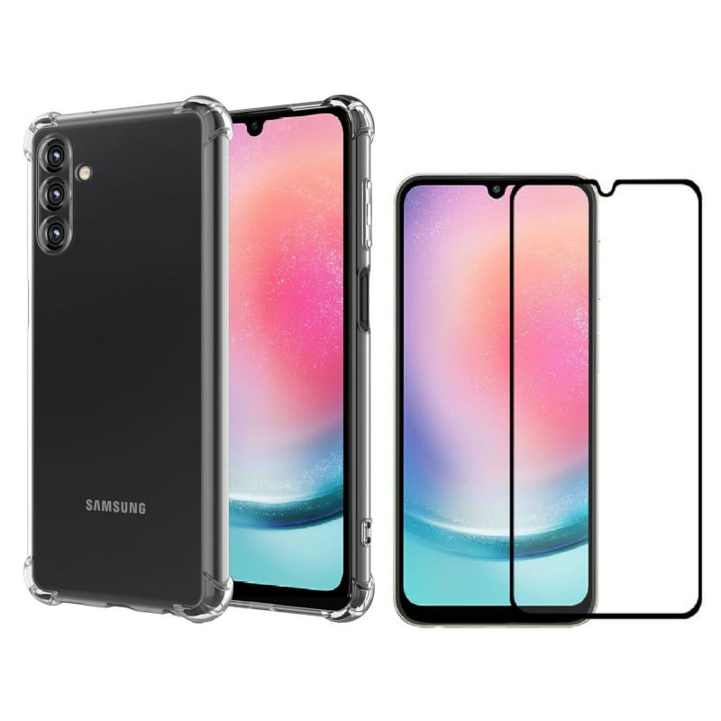 Capa Samsung A24 5g Anti-choque Transparente E Vidro Temperado