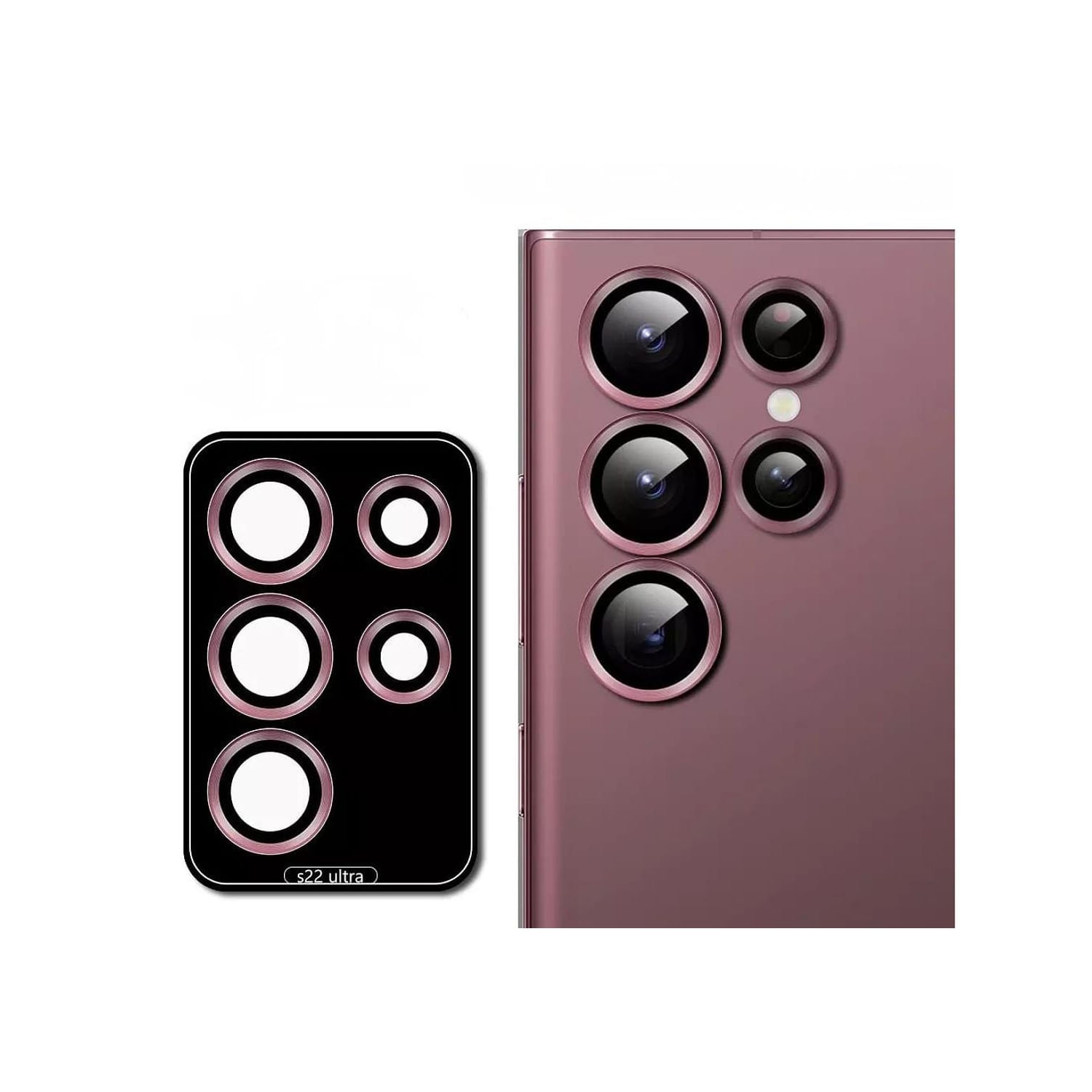 Protetor De Lente Samsung S22 Ultra Red Alumínio Vidro