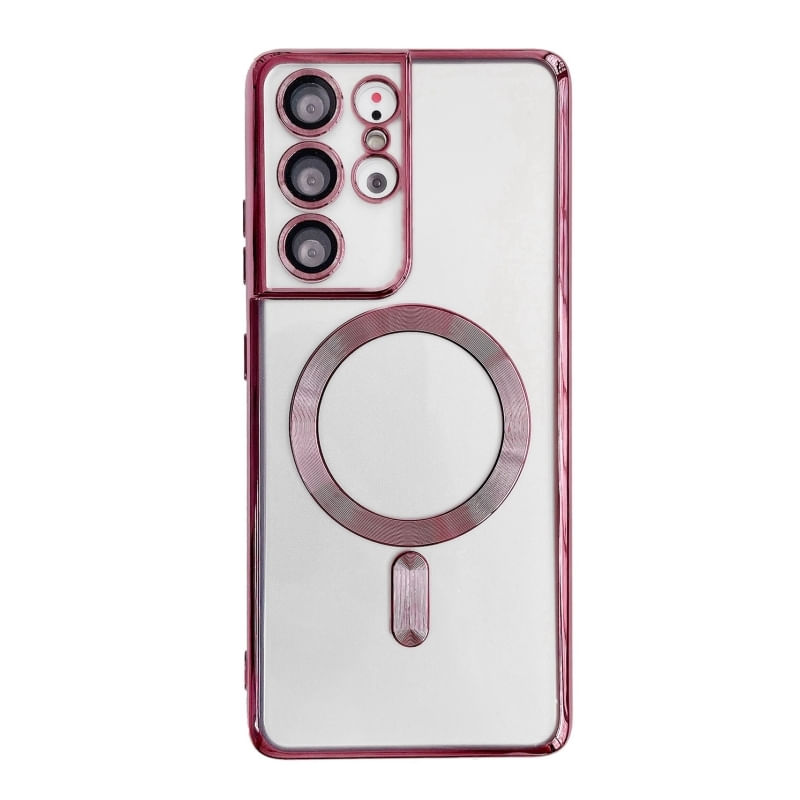 Capa Excase Magsafe Para Samsung S23 Plus, Cor Rosa