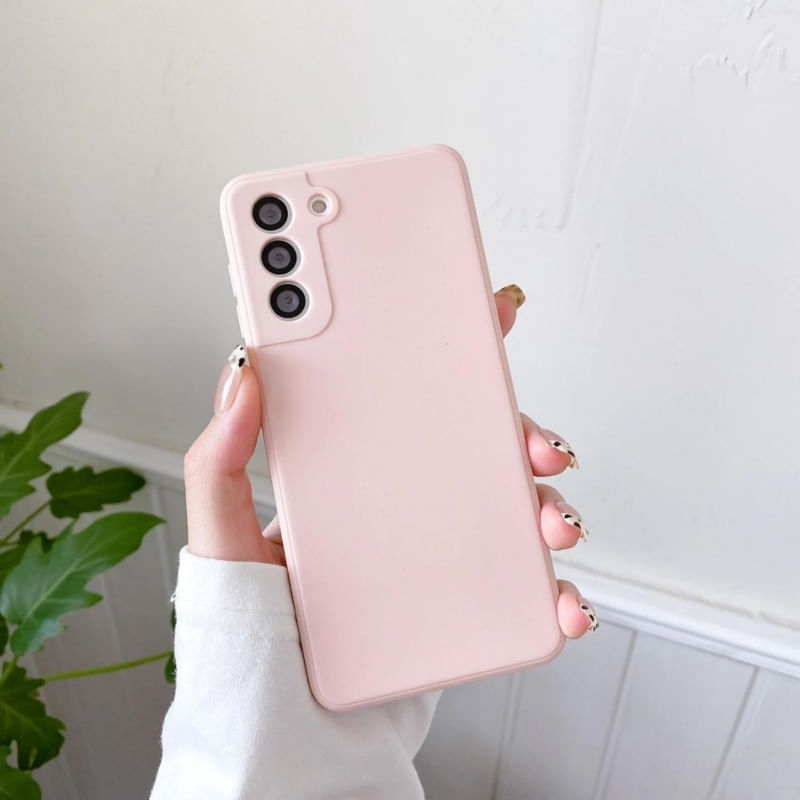 Capa Samsung Galaxy S22 De Silicone 100% Rosa Palido