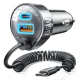 Carregador De Carro Lisen 65w Usb C De Carregamento Rápido Para Iphone 15/15 Pro