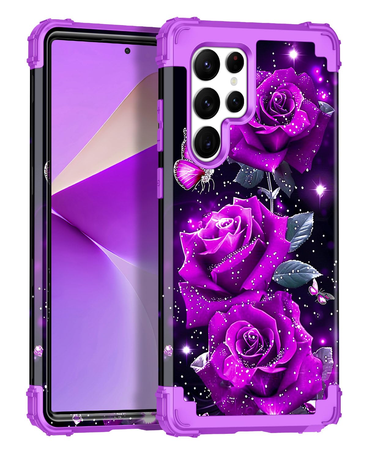 Capa Miqala Para Samsung Galaxy S22 Ultra 6,8" 5g Deep Purple