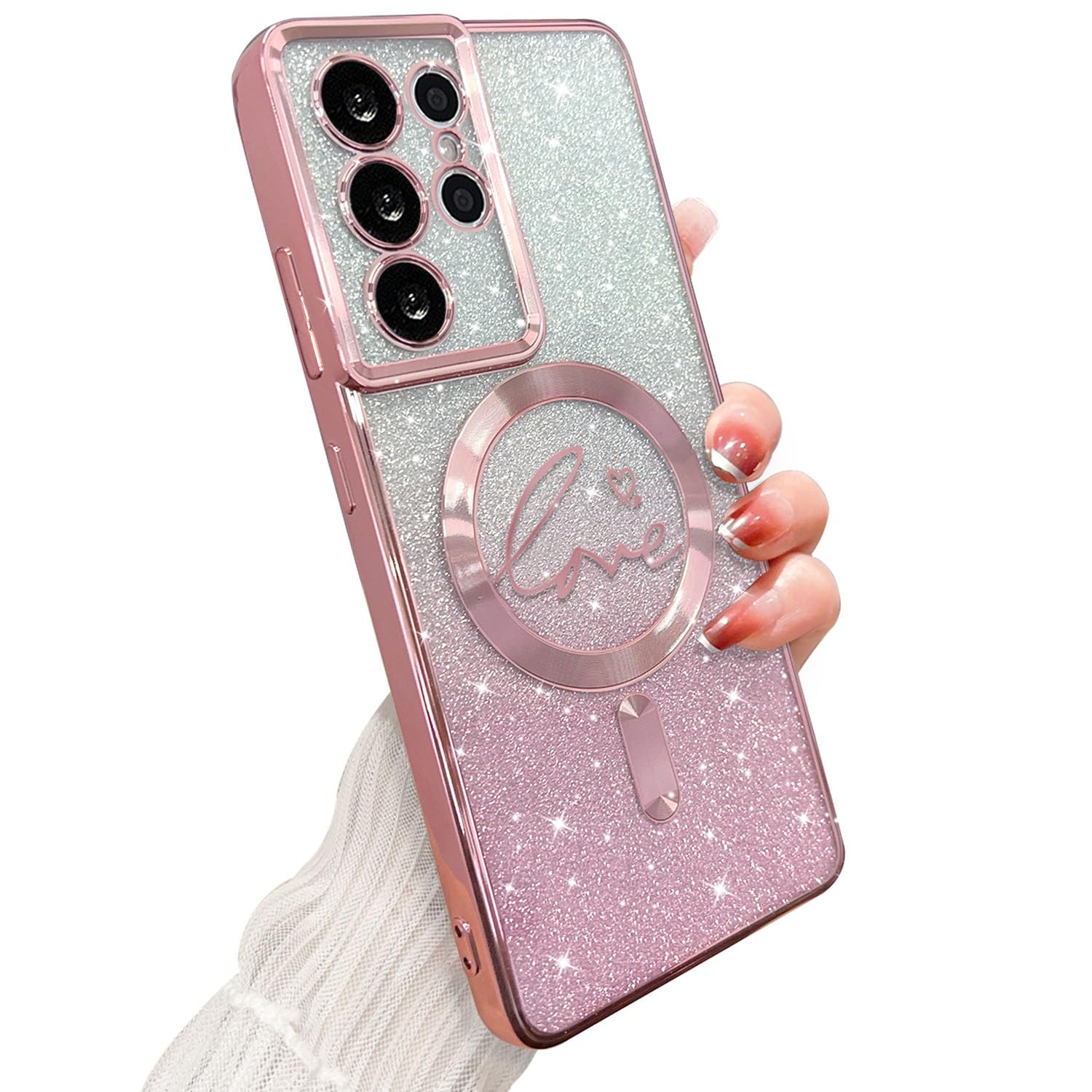 Capa De Telefone Zonrw Para Samsung Galaxy S21 Ultra 6.8" - Rosa