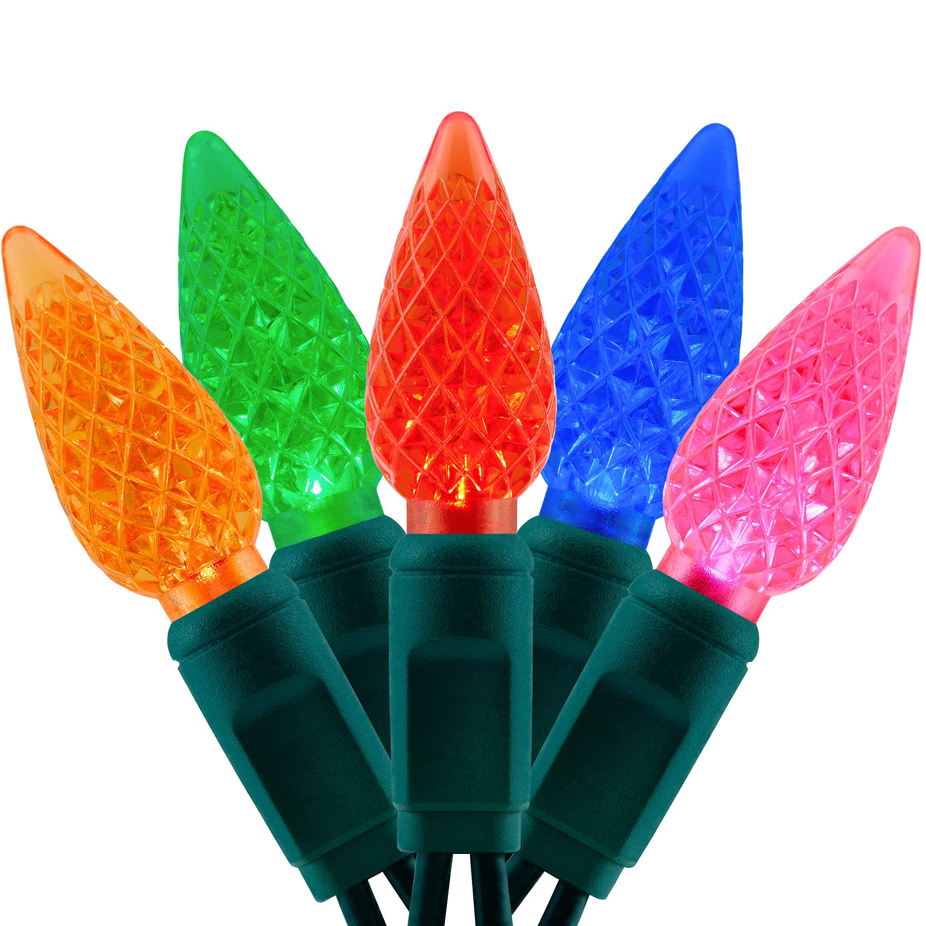 Luzes De Natal Yuletime Multicolor C6 Led 71 Pés 140 Unidades